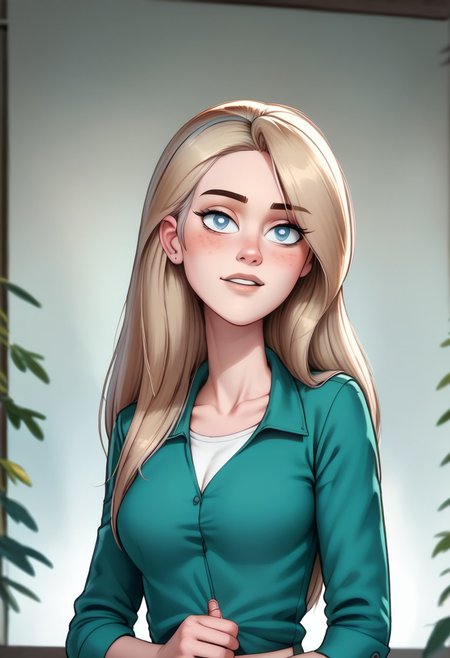 score_9, score_8_up, score_7_up, score_6_up, PRSNL_3_1,  uncensored, pupils black dots, realistic,
warm light, upper body,
(Frida_Kneepul:1.5),