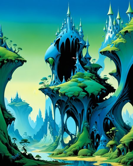 (beautiful princess:1.9), (in the style of Roger Dean:1.3), blue, green, <lora:add-detail-xl:0.75>,  <lora:xl_more_art-full_v1:0.5>