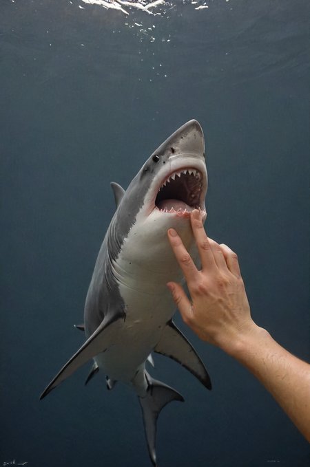 reaching out for the what you love, coarse shark-skin based, dark, composition, <lora:- SDXL - vanta-black_contrast_V3.0:0.4>,  <lora:- SDXL - otclillsn_impossible_geo_V1.0:0.8> otclillsn