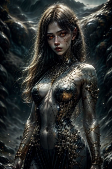 ethereal fantasy concept art of  at distance,cowboy shot,thigh gap,(rich, royal, lot of jeweler:1.3),(by Artist Andre-Charles Boulle:1.3),(divinity:1.3),1girl,
<lora:Concept_-_Hella-sthetic_v2:0.7>,
<lora:wrenchsfantasy:0.3>,wrenchsfantasy,fantasy,glowing,glowing eyes,
<lora:Concept_-_More_Details_v1.0:1>,<lora:Queen Marika-v1.2.1-lc:0.7>,queen marika,<lora:Cracked Skin:1>, glowing cracks,cracked skin,shattered skin,fractured skin,broken skin,, intricate, elegant, highly detailed, symmetry, magical atmosphere, sharp focus, majestic, very coherent, radiant, advanced, cinematic, artistic, fine detail, winning, beautiful, stunning, dramatic light, designed, rich deep colors, perfect professional background, ambient, tailored set composition  . magnificent, celestial, ethereal, painterly, epic, majestic, magical, fantasy art, cover art, dreamy