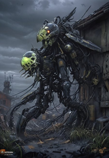 ((warhammer necron))), by Peter gric, H.R Giger, Chris Cold, by Florent Desailly, muscular with exoskeleton lots of thick cables, cables everywhere, (((the electric state book by Simon Stalenhag))), (warhammer necron), by Peter gric, H.R Giger, Chris Cold, by Florent Desailly, robotic skeletal warriors, necrons, ndead, alien race, Warhammer 40,000 by Peter gric, H.R Giger, Chris Cold, by Florent Desailly, muscular with exoskeleton lots of thick cables, cables everywhere, husk (, by Peter gric, H.R Giger, Chris Cold, by Florent Desailly, robotic skeletal warriors, giant robot monstrosity, alien race, horror, post apocalyptic