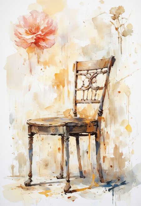 & a chair with 7 feet ;-))) <lora:Flux.1D\dmai-draw-v01> <lora:Flux.1D\dmai-colors-v02> <lora:Flux.1D\Flux.1_Turbo_Detailer>,watercolors