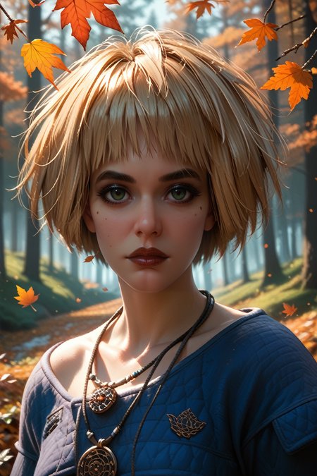 score_9, score_8_up, score_7_up, score_6_up
<lora:CyberMisty:0.9>
CyberMisty, 1girl, blonde hair, looking at viewer, autumn forest with falling leaves in the background, warm earthy tones, cozy and nostalgic feel