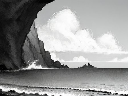 score_9, score_8_up, score_7_up, score_6_up, score_5_up,  <lora:NxhqtXLP:1> nxhqt, monochrome, greyscale, ocean