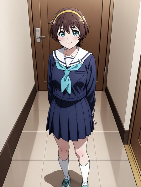 masterpiece,best quality,amazing quality,very aesthetic,absurdres,newest, huge filesize,
<lora:spo_sdxl_10ep_4k-data_lora_webui:0.5>,
<lora:add-detail-xl:1>anime coloring,
<lora:tohai_V1:1> tohai,
1girl,school uniform,
serafuku,short hair,
skirt,brown hair,hairband,
pleated skirt,smile,socks,
neckerchief,shoes,blue skirt,looking at viewer,
standing,blue serafuku,t_yui,