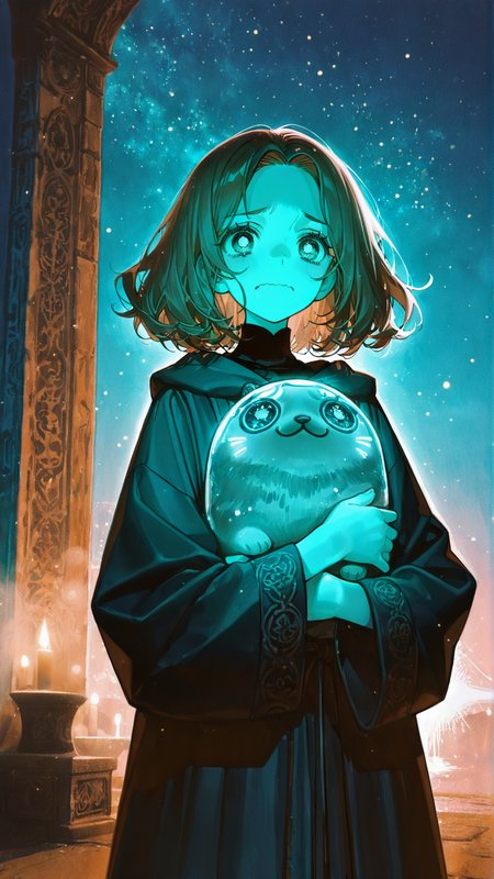 embedding:IllusP0s,lo-fi digital illustration,sepia,hugging Pusheen,hug,1girl,solo,><, yelling, scared, wavy mouth, melina_\(elden ring\), robe, outdoors, night,<lora:PusheenIXL.safetensors:1.0:1>,<lora:lo-fi digital illustration_sepia_illustrious.safetensors:1:1>,alternate costume,alternate hairstyle,abstract background, enviroment light,available light,Volumetric Lighting,Tyndall effect,Cinematic Lighting, masterpiece,best quality,ultra detailed,very aesthetic,extremely absurdres,ultra-detailed face,bright pupils,eye reflection,perfect anatomy,perfect proportion,perfect perspect,extremely detailed skin texture,extremely detailed clothes,extremely beautiful eyes,extremely detailed eyes,extremely detailed background,perfect hands,detailed skin texture,ultra-detailed hair,smoothy hair, impasto,oil painting,flat color,no lineart, (wada arco| ask \(askzy\) | Mochizuki Kei | :1.3),,<lora:Fate_samurai_Remnant_Rei_Wataru_Style:0.4>,,,<lora:AddMicroDetails_Illustrious:0.7>,,,<lora:NOOB_vp1_detailer_by_volnovik_v1:1>,,,