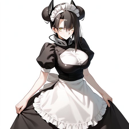 <lora:Takeuchi_Takashi_PonyXL_style_v01:1>
<lora:agent.pony:1>
score_9 , score_8_up , score_7_up , source_anime , 
masterpiece , best quality , ultra-detailed , 
BREAK
agent \(girls' frontline\), maid
1girl , woman , huge breasts , light smile , light blush , ((medusa (fate)):0.5)  , 
long black hair  , maid dress ,  
bow