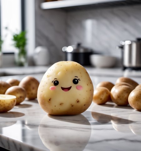 cinematic photo Photo of a potato that looks like a baby, laying on a marble table in a kitchen,  <lora:add-detail-xl:0.5> . 35mm photograph, film, bokeh, professional, 4k, highly detailed