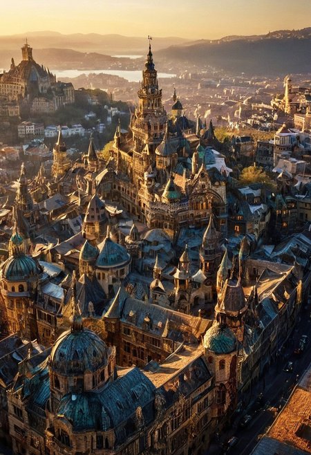 beautifull city, the mystical light, professional photography, natural lighting, volumetric lighting maximalist. intricately detailed, complex, elegant, expansive, fantastical, film photography style,  medium grain