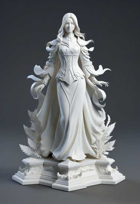 WhiteMold, 3d model, masterpiece, best quality