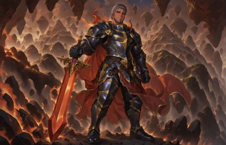 <lora:Babylon_-_Landscape__Background:1>, st_babylon, full body, landscape,  ((wide shot))
<lora:face_Cadanova_Alchemist_Code_repair-000003:.8>, (tagatamecadanova, 1boy, short hair, grey hair, purple eyes, solo, male focus, mature male, muscle body, bara, armor, cape, greadsword, holding sword,)
(very short hair, beard, bara, mature, facial hair, stubble, beard, full beard, sideburn, beard, a lot of beard, ), facial hair,male focus, muscular male, muscular male, bara, mature,  bara, mature, aixiwuganda_(20222192), very awa, masterpiece, best quality, absurdres, newest, perfect quality, detailed background, intricate details,
<lora:slider_Body Type_alpha1.0_rank4_noxattn_last:3><lora:Anime Summer Days 2 Style SDXL_LoRA_Pony Diffusion V6 XL:.6><lora:slider_cfg_scale_boost:.7><lora:Artist6p:.55>, Artist6p, Artist04p,<lora:slider_il_brightness_slider_d1:-1><lora:slider_il_contrast_slider_d1:-1><lora:slider_DarkSlider1.2_alpha1.0_rank16_full_300steps:-.6>