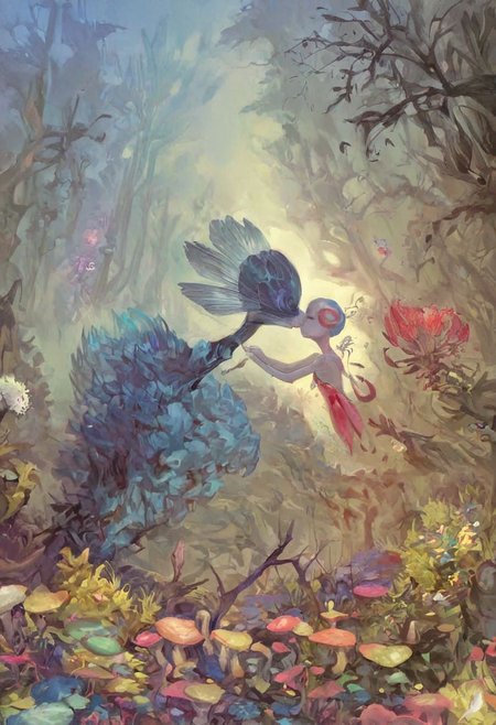 score_9, score_8_up, score_7_up, hard sex, she sleep, masterpiece, best quality, highly detailed, realistic ,.dragonfly- GIRL SITTING .hugs.kissing a hickey with a fairy on his chest hangs a pendant in the form of an ant.dragonfly- GIRL sits face down with his hands on his knees. , in a forest, size difference  . THE BRANCH. WITH THICK trunks of trees , the ABYSS , a castle with tiled roofs .STONEWORK. extreme detail, fine textures, deep shadows, sharp lines, rainbow sunset.BEIGE CUMULUS CLOUDS WITH SPIRAL CURLICUES. fog volume and depth. Overgrown WITH PLANTS, expressive CLEAR IMAGE, over-detailed, award-winning,  side view.(complex details, masterpiece, best quality: 1.4) , .enlarged pupil.The dragonfly . <lora:2.5DCartoonV2:0.6> , ultra realistic,  <lora:cockshock:0.7>,  languor of  on the face.enlarged pupil.dragonfly-GIRL squatting.hugs.kissing a hickey .mushrooms look like ,   <lora:NSFW_Reality_Engine_XL05:0.46>