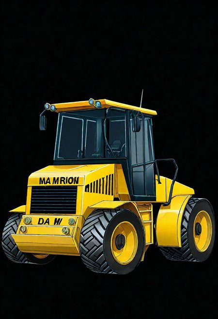 ncrender of a road roller da!,simple background,black background