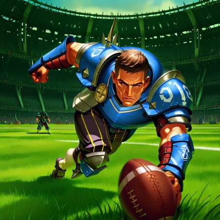 blood bowl style,11 boys,stadium,grass,one ball ,1 boy,human,armor,solo
masterpiece, good quality,best quality, ultra-detailed, best illustration, high quality, absurdres, detailed background, very aesthetic, highly detailed, highres, high quality, best quality, Sian art style, official art, game cg,face focus,