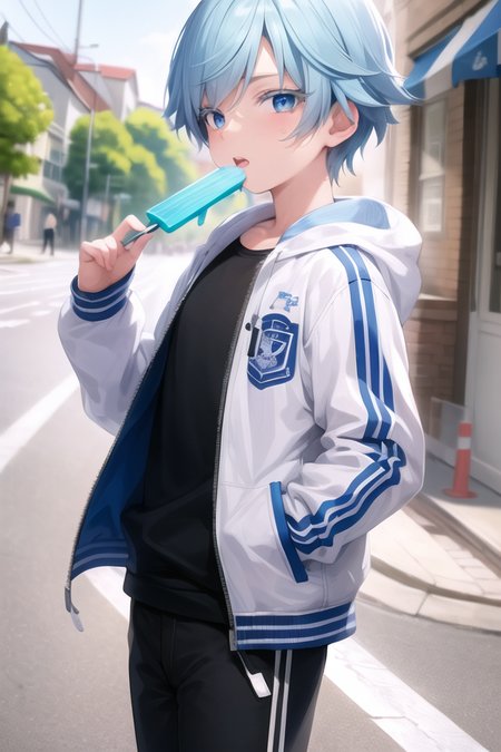 (masterpiece, best quality, ultra-detailed, highres), 
1boy, sky blue eye, chongyun \(genshin impact\),