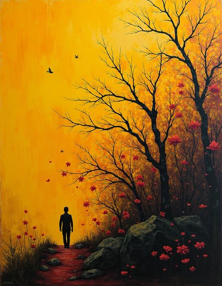 electric yellow art by Yeong-Hao Han and Nuri Bilge Ceylan, pilot wave theory Level dynamics plant leaves of bohmian motion guiding quantum particles Graphite Ruby, electric Brown, crackling energy Recycled HDPE plastic, cork bark, and Ginkgo fiber composite, traditional Bulgarian painting, landscapes, serene, Baroque Ashcan Angkor Wat, Qing Dynasty scenes, gritty realism, expressive brushwork