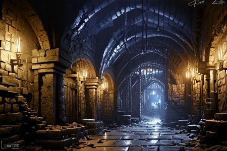 (masterpiece:1.2), (best quality,:1.2), 8k, HDR, ultra detailed, ((photorealistic)), professional light, cinematic lighting, fashion photography, ambient lighting, background, a sinister underground dungeon corridor, Darkness, <lora:Darkness-10:1>,  epiCPhoto,