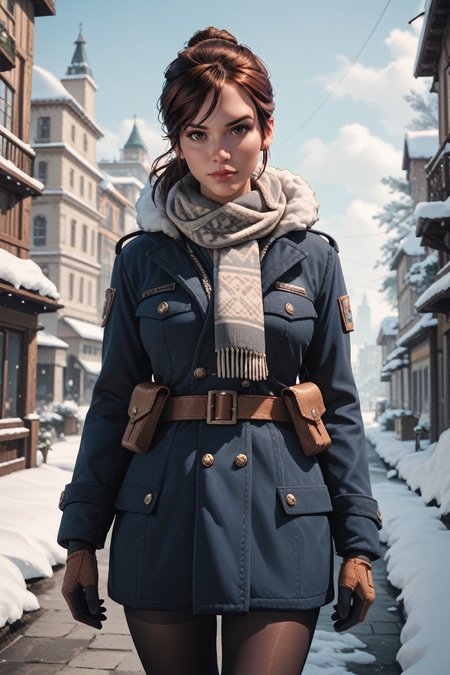 score_9, score_8_up, score_7_up,
<lora:SHAnneCun:0.8>
SHAnneCun, 1girl, brown hair, ponytail, looking at viewer, winter clothes, scarf, gloves, black pantyhose, snow, outdoors, city, standing, cowboy shot