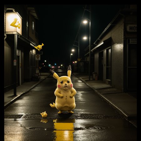 RAW photo, absurdres, high quality, photorealistic, vintage photograph, muddy color grading, sepia,
sad pikachu standing next to a trash can, street lights, night, dark alley, solo,
8k uhd, dslr, film grain, Fujifilm XT3, 20 megapixel, detailed, sharp focus,