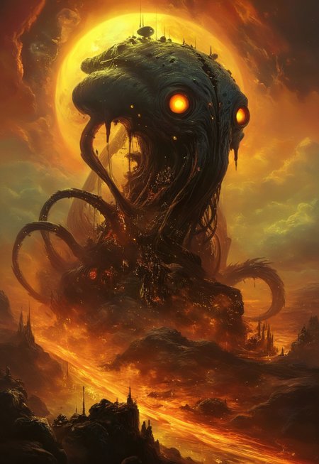 best quality, masterpiece, painting, concept art,  ((((High angle From avove, camera from above, Bird's-eye view, aerial shot view)))), In the heart of the absurdes,land of alien worms, ,organic,abomination,remains of fallen giants,giant  skeletons,overgrown,toxicity,mutation,dense fog,atmospheric haze,cloud, alien flora, liquid, ligaments, connections, biological, subsurface scattering,caustic,towering spires and intricate patterns,  light particles, rainy, twisted architecture intricate detail,supermassive black sun, surreal masterpiece of contrast, blending the energy of  fantasy  with the scifi aesthetic,mix of science fiction and fantasy,swirling,attraction,interaction,low gravity,scifi dark fantasy,vibrant colors,dramatic,tragic,melancholy,dark dream,cosmic horror,alienscape,otherworldy,weird,professional,perfection,visually stunning,mesmerizing,disturbing,mystical touch,highly detailed, intricate,painted in high resolution,close-up,  primary colors,acid bleeding deep colors, no gradients, illustration,ferrotype,grisaille,scenery, ((no humans)),
 composition explores the boundaries of reality, creating a visually arresting scene that defies conventional norms, Dive into the eerie and thought-provoking atmosphere as the surreal narrative unfolds in this captivating and unsettling artwork,epic scale
<lora:John Harris Style:0.8> John Harris Style page,Arik roper,Ben Templesmith,Tsutomu Nihei,Henry Fuseli,tomasz alen kopera ,