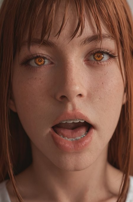 Stable_Yogis_PDXL_Positives, looking at viewer, 1girl, quanxi \(chainsaw man\), chainsaw man,close-up open mouth <lora:Braces_Only:1.0>