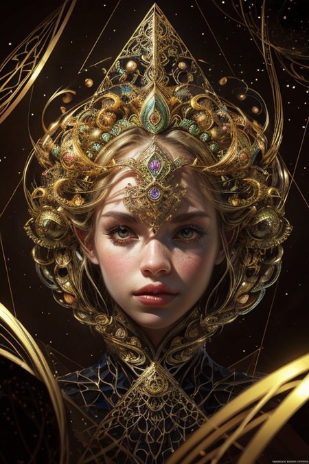 (((1girl))),(geometric abstract background:1.4), esoteric,  depth of field (zentangle, mandala, tangle, entangle) (photorealistic:1.4), official art, unity 8k wallpaper, ultra detailed, beautiful and aesthetic, masterpiece,best quality, (dynamic angle:1.4), glowing skin, (floating colorful sparkles:1) the most beautiful form of chaos, elegant, a brutalist designed, vivid colours, romanticism,back to camera,