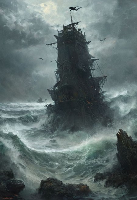 art by Jeremy Mann, god rays, dramatic light,  aesthetic of hard - edge painting:0.1), How ever long we had been at sea, no matter how many songs we sang it wasn't enough. The mental toll of just sitting on the boat and looking at the rippling water drove us crazy,. They had sealed their fates... (vacations, high resolution:1.3), (small, selective focus, european film:1.2), (sexual advance:1.1), ,end of hopes ,silence, extremely detailed,dark,sad, easynegative, digital artwork by Beksinski, extremely detailed, dark, chiaroscuro, low-key,in the style of Kelly Slater ,style by Kelly Slater,closeup,digital artwork by Beksinski, style of Kelly Slate