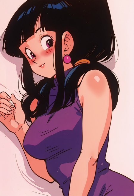 score_9, score_8_up, score_7_up, cozy bedroom. 1girl, chi-chi, bangs, black hair, blunt bangs, sidelocks, black eyes, earrings, long flowing hair, perfect face, perfect eyes, sexy, perfect body, laying down on military bunk bed, seductive look, wearing tight dress,  perfect hands, blushing, super cute, close up, pinup