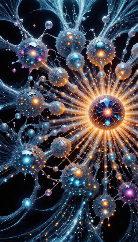 This is a highly detailed fractalex digital painting in a neoclassicism style a compelling use of (snellâs law) how light travels through the aiai-Glimra lenses of spheres creating a gateway to other USCIFI dimensions through an Electrified spectrum of fractal separation into multidimensional gateways made of (sparkling crystals) with views of exploding star, before entering a newdimension. Use (gold leaf,blue, pink) precise fractal design, flowing curves, precision, colorful fractal geometry, harmonic interference, dismrt style, realism, detailed digital illustration, photo manipulation, altered realities, digital artistry, striking visuals, chiroscuro lighting, masterpiece, best quality, highres, high detail, sharp focus, detailed background, light reflection, photo-realistic,  <lora:Midjourney_Whisper_Chromaplex_Velvet_Myst_v01:0.65> <lora:aiai-Glimra-Flux-Dev-v2:0.35> <lora:Amazing_scenery_V2:0.75> <lora:P-Mystic-Fusion_v10:0> <lora:flux.1_lora_surreal-tones_v1:0> <lora:RealisticDigitalPainting-flux:0.6> <lora:Electrified_Flux_v1:0.7> <lora:best_of_flux_v30_rank64_bf16-step01750:0.65> <lora:ral-frctlgmtry_flux:0.5> <lora:FLUX-Ultra_SciFi:0.85> <lora:fractalex:0.39> <lora:Crystality_Flux_v1:0.7>