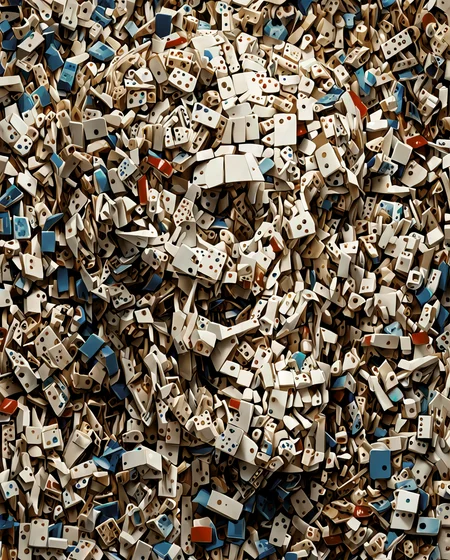 the anatomy of a human head made of domino pieces and shels, an ultrafine detailed painting by James jean, octopath traveler, Behance contest winner, vanitas, angular, altermodern, surreal