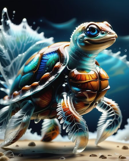 score_9, score_8_up, score_7_up, intricate details, rating_safe,
<lora:BioIceCrystalsPONY:1>, 1boy(made out of Jed-Blmicry, bioluminiscence, translucent,
sea turtle,
full body, looking at the viewer, solo, smiling), detailed background, depth of field, subsurface scattering, 
<lora:ral-chrosc-clr:0.3>, ral-chrosc-clr,
<lora:xl_more_art-full_v1:0.3>,
<lora:add-detail-xl:0.3>