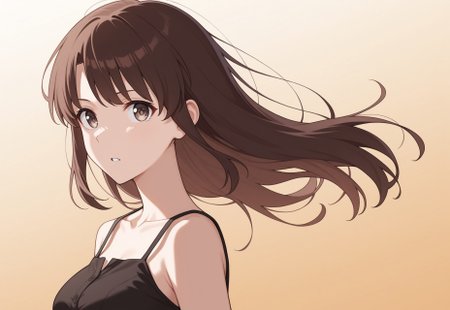 1girl,Megumi <lora:IL-KatoMegumi:0.8>,brown hair,katou megumi,brown eyes,medium breasts, long hair, ((detailed eyes))

neon, exotic, epic, from side, looking at viewer , serious, soft shading, collarbone, floating hair, parted lips, upper body, gradient background, (detailed background:0.85), sleeveless dress,

 (masterpiece, best quality, very aesthetic, absurdres, highres:0.7), (very awa:0.6), MythAn1m3