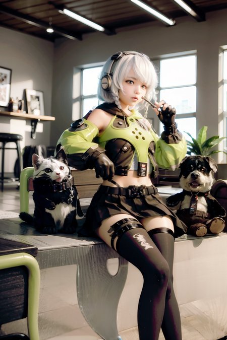 masterpiece, best quality,1girl, indoors,table,sitting,