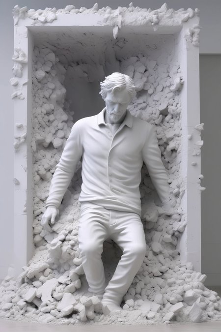 <lora:Daniel Arsham Style:1>Daniel Arsham Style - An iconic sculpture that raises the infinite power of Daniel Arsham
