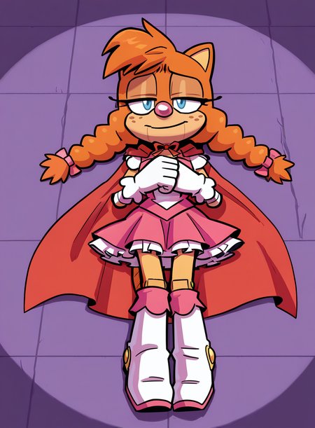 1girl, solo, furry,
<lora:Belle:0.9> belle the tinkerer, white gloves, magical girl uniform, frilled skirt, high boots, arm warmers, ribbon choker, cape,
lying, arms loosely positioned, sad expression, faint smile, wistful tone,  <lora:Captain_Molasses:0.9> capmol, extremely detailed, highres, masterpiece, best quality
