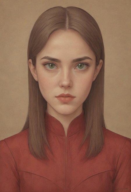on parchment,"Ilya Kuvshinov" style.
Portrait of "Gorgeous girl With ((green)) Eyes". red silk dress, Claudia, lipstick, 
intricate details, (depth of field,bokeh:1.2), full-body photograph , cute girl, adorable, petite, long black hair, white strip in hair, long flowing hair, innocent, perfect face, beautiful face, bttrfrckl, bimbo lips, red silk . Ray-Tracing. Anti-Aliasing. Realistic soft shadows. Low saturation colors. Insane quality. Insane resolution. Insane details. Masterpiece. 32k resolution.