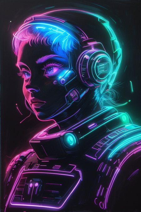 style of neon light drawing 434