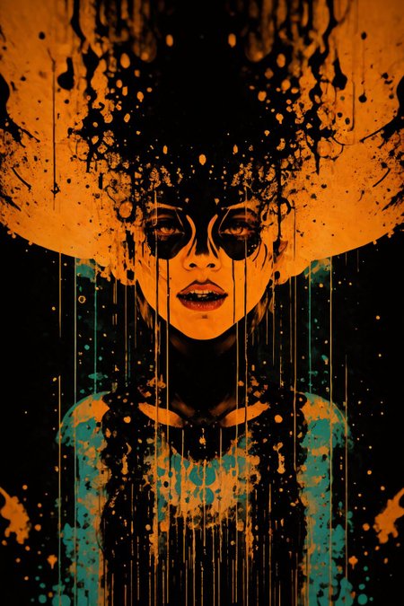 in the style of sy3, 8K, highly detailed, digital photography, painting, medium shot of a (underworld queen) , Nikon d850, F/8, dripping Psychedelic, diabolic smile, satanic, on the edge, cracked personalty, intricate, sharp focus, perfect lighting, perfect shading, hdr, (photorealistic:1.6), <lora:Sy3:1>