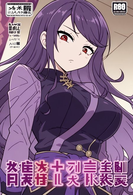 1girl, gundou mirei, red eyes, long hair, virtual youtuber, swept bangs, purple hair, parted bangs, <lora:pony_char_gundou_mirei-000030:1>  ,,,,,, anime coloring, anime screencap, 1girl,Solo ,, anime,PUFFY nipple,,,official art, Uncensored ,Unedited ,,,, , ,,,large breasts