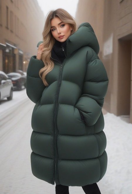 ((((Oversized sherpa padded down coat)))), ((((Oversized sherpa padded puffer coat)))), ((((Oversized sherpa padded winter clothes)))), ((((Very cold)))), ((((feet out of frame)))), city, street, winter, snow, walking, daytime, sun, sunlight, thigh boots, green eyes, tsurime, blonde hair, streaked hair, medium hair, light smile, straight hair, dyed bangs, sidelocks, beanie, eyelashes, eyeliner, Perfect anatomy, masterpiece, high quality, best quality, beautiful lighting, realistic lighting, beautiful eyes, beautiful hair, beautiful face, detailed face, high quality face, realistic background, detailed background, padded cuffs, padded collar, Thick padded cuffs, Thick padded collar, <lora:Collar-SDXL:0.6>, <lora:Cuffs-SDXL:0.6>, <lora:Puffer_Jacket_and_Down_Jacket_-_Extra_Puffy_Jackets:0.4>