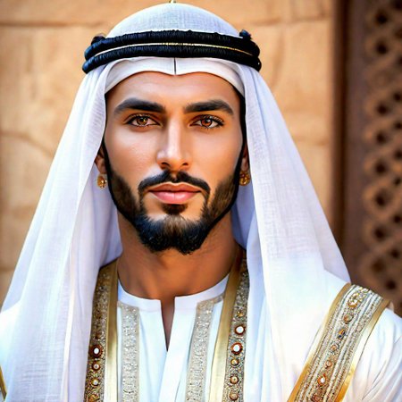(8k, best quality, masterpiece:1.2) (realistic, photo-realistic:1.4) ultra-detailed, joseph prophet, Yusuf prophet, most beautiful man on earth, eye of god, unbelievable beautifully face, brown thick eyes, white shining skin face, look at viewer, arab persian kings dress, Egyptians king dress, charismatic look