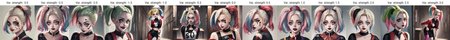 (((masterpiece))) , (((best quality))) , anime style, 2d, well-built charming 1girl, solo, lovely 1girl, art, beautiful gorgeous harley quinn, she has Shaved sides hair, key visual  <lora:xslx_art_v2:0>