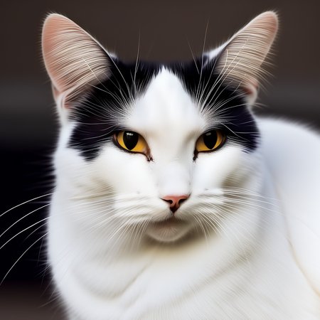 white and black cat