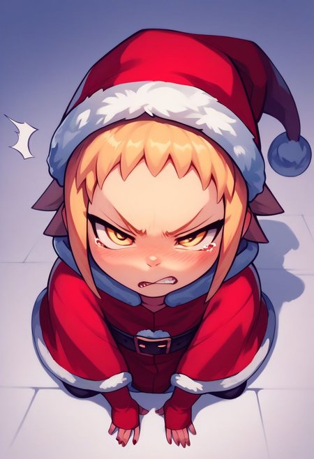 score_9, score_8_up, score_7_up, score_6_up, score_5_up, score_4_up, break, source_cartoon, official, cute, solo, MiniMedusa, tsundere, santa clous costume
