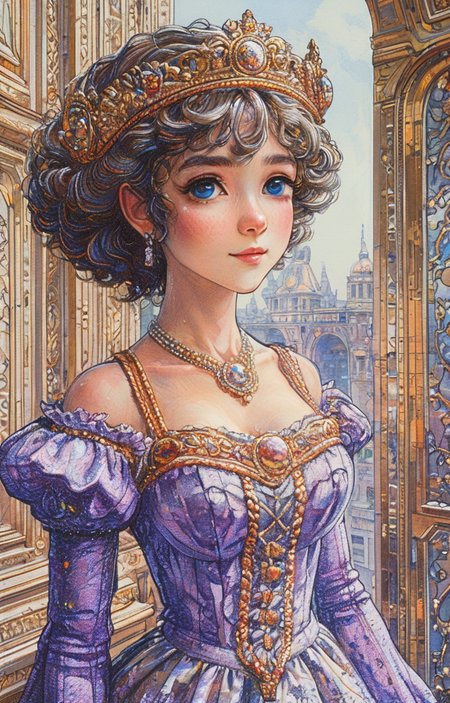 masterpiece,best quality,<lora:tbh179-sdxl:0.9>,illustration,style of David Welker, portrait of idolmaster cinderella girls,