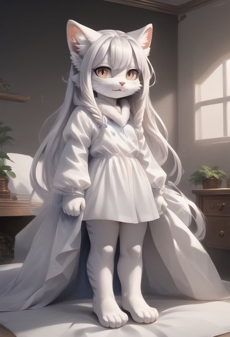 (((Barefoot furry character, full body, cinematic setting, furry female, plantigrade))) 
Illustrate a refined and poised ((cat)) with sleek ((silver-gray fur)) and striking aquamarine eyes. Adorned in fashionable ((attire with subtle botanical patterns)). The figure ((lies barefoot on lounger)) in a luxurious spa environment, surrounded by potted plants like botulinum-producing Clostridium botulinum, amidst bottles labeled "serum" and "elixir," referencing the medical use of botulinum toxin. showing paws soles to viewer.
BREAK, detailed background, 8K, (masterpiece:1.5), intricate details, highly detailed, extreme detail, octane render, fine art, best quality, highres, (detailed face:1.5), ((full_body)), UHD, (((perfect hands))), low light