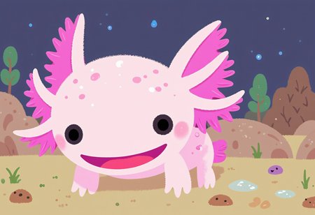 pikaole of, axolotls they have pink frilly gills and round black eyes