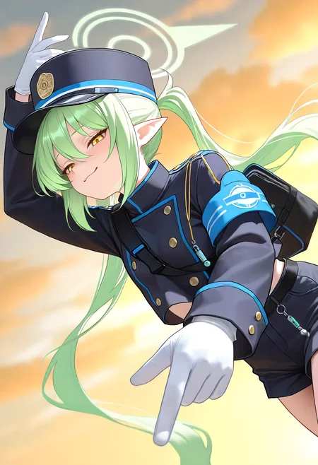 1girl, honored, nozomi \(blue archive\), blue archive, cloud, yellow sky, smirk, half-closed eyes, 
<lora:cfg_scale_boost:0.3>,<lora:nai_noob_new_1536:0.3>,<lora:nyaliaXLNBVP1lokrV6311P:0.3>, <lora:illustriousXL_stabilizer_v1.23:0.4>, <lora:honored:0.9>, (masterpiece, best quality, newest, highres:1.3), good quality, very aesthetic, absurdres, newest, very awa,