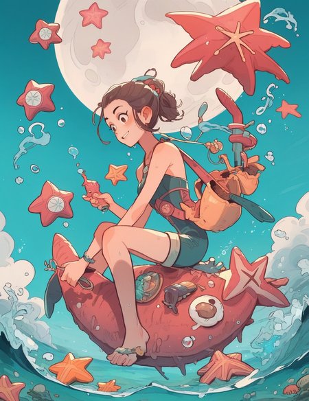 cute woman riding a Starfish in the on the moon
score_8_up <lora:cutethings-PonyXL:1>