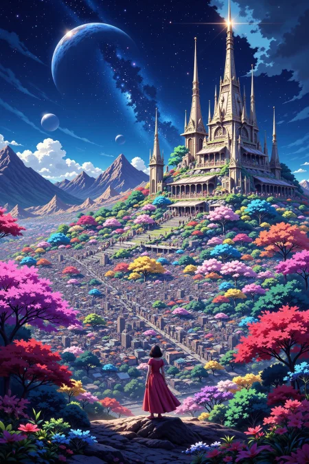 a galactic city beautiful anime landscape, morning, woman, very intricate, very detailed, sharp, bright, colorful, <lora:Hand v2:0.5> <lora:Anti-Blur:1><lora:Insane Detail Slider:0.25>  <lora:flux.1_lora_flyway_Epic-detail_v2:0.3> <lora:fluxenhancer:0.25> <lora:ROWER:0.6>  <lora:zavy-dtlnm-fxl:1> zavy-dtlnm